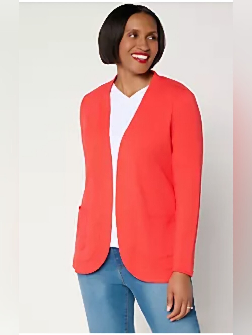 3X Open-Front Cardigan Blazer Denim&Co New